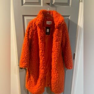 ORANGE TEDDY SHERPA COAT